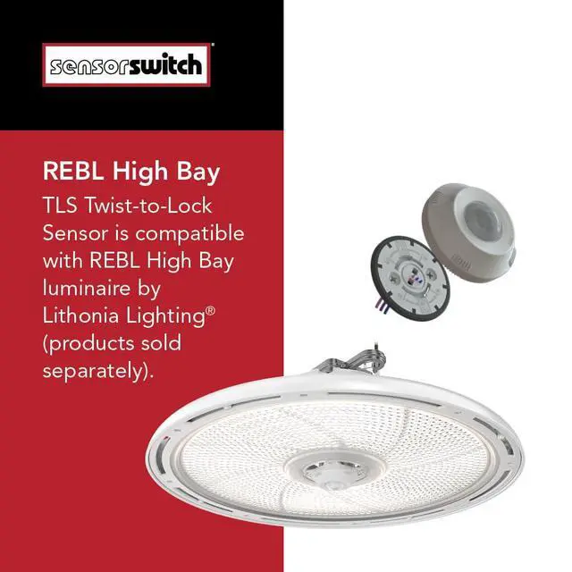 Alt view image 6 of 7 - Twist-to-Lock Motion Sensor, Easy to Install Daylight and Motion Detector for Lithonia Lighting Compact Pro Family Luminaires, Photocell and PIR Detection IP66 Rated, White (TLS WH)