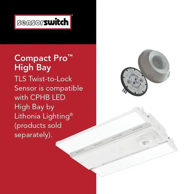 Alt view image 5 of 7 - Twist-to-Lock Motion Sensor, Easy to Install Daylight and Motion Detector for Lithonia Lighting Compact Pro Family Luminaires, Photocell and PIR Detection IP66 Rated, White (TLS WH)