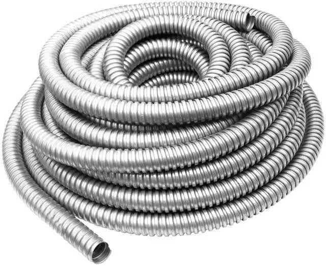 Main image of 3/4 Inch x 50 Ft Flexible Reduced Wall Electrical Conduit, Galvanized Steel Metal Flexible Conduit for Electrical Wiring, Outdoor Cable Management and Greenfield Application