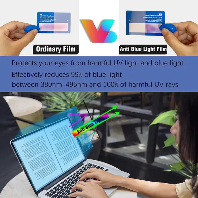 Alt view image 3 of 7 - 2 Pack 16 inch Screen Protector for Lenovo Yoga 7i 16, Anti Blue Light Screen Protector for Lenovo Yoga 7i 16 2-in-1 Laptop, Blocking Blue Light and Anti Glare Shield-(Covering only the display area)