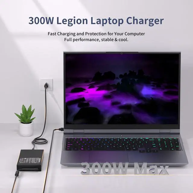 Alt view image 7 of 7 - 300W 230W 170W Laptop Charger for Lenovo Compatible with Lenovo Legion 7 | Compatible with Lenovo Legion 7 7i 5i 5pro 16IAH7H 16IRX9, R7000P R9000P R9000K Y9000X, ADL300SDC3A SA10R16956, ThinkPad P17