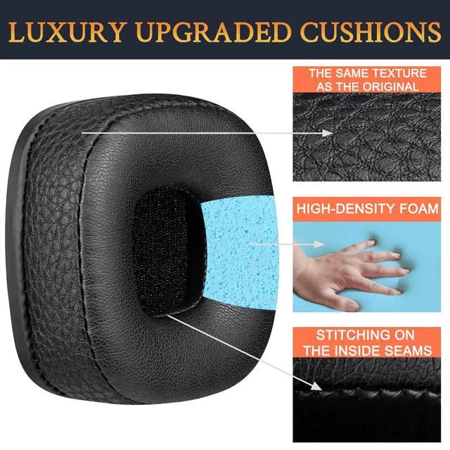 Alt view image 4 of 7 - Earpads for Marshall Major I/II/III/IV (1/2/3/4) - Black | Do Not Fit Major V Headphones