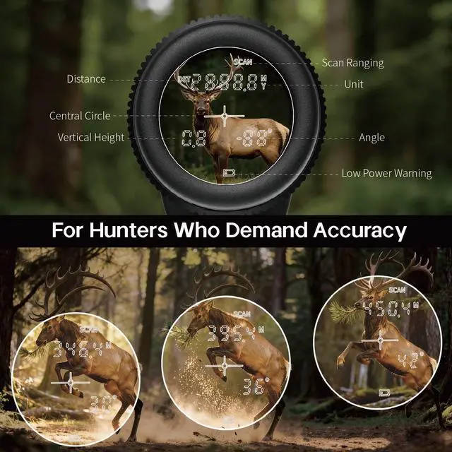 Alt view image 2 of 7 - Rangefinder Binoculars for Hunting, 10x42 HD Laser Rangefinding | 1968 Yard Long Range, 0.15s Fast Ranging, IP65 Waterproof, ±0.5m Accuracy, Compact Design for Hiking, Golf, Outdoor Adventure