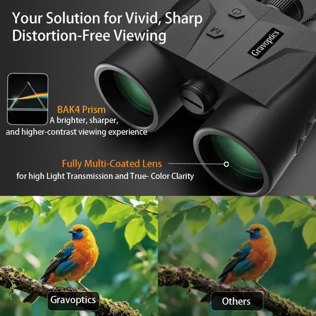 Alt view image 4 of 7 - Rangefinder Binoculars for Hunting, 10x42 HD Laser Rangefinding | 1968 Yard Long Range, 0.15s Fast Ranging, IP65 Waterproof, ±0.5m Accuracy, Compact Design for Hiking, Golf, Outdoor Adventure