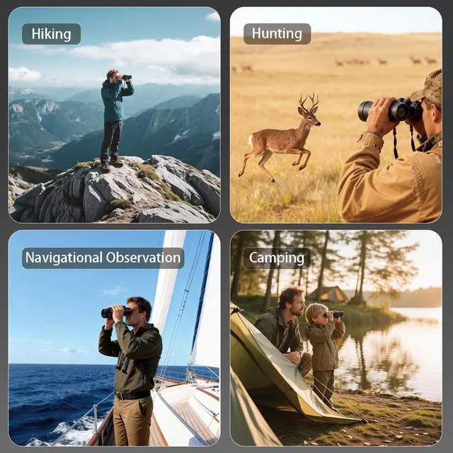 Alt view image 7 of 7 - Rangefinder Binoculars for Hunting, 10x42 HD Laser Rangefinding | 1968 Yard Long Range, 0.15s Fast Ranging, IP65 Waterproof, ±0.5m Accuracy, Compact Design for Hiking, Golf, Outdoor Adventure