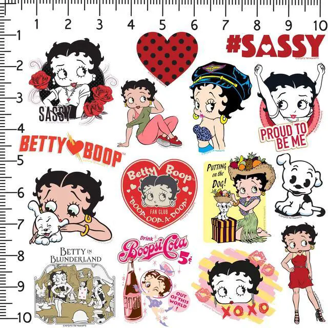 Alt view image 2 of 6 - Betty Boop 50 Vinyl Stickers Waterproof Die-Cut Decals Laptop Water Bottle