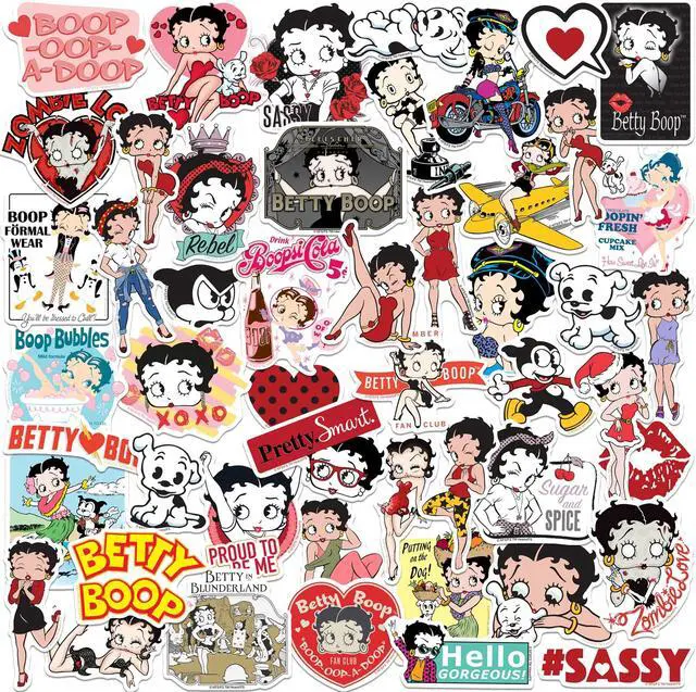 Main image of Betty Boop 50 Vinyl Stickers Waterproof Die-Cut Decals Laptop Water Bottle