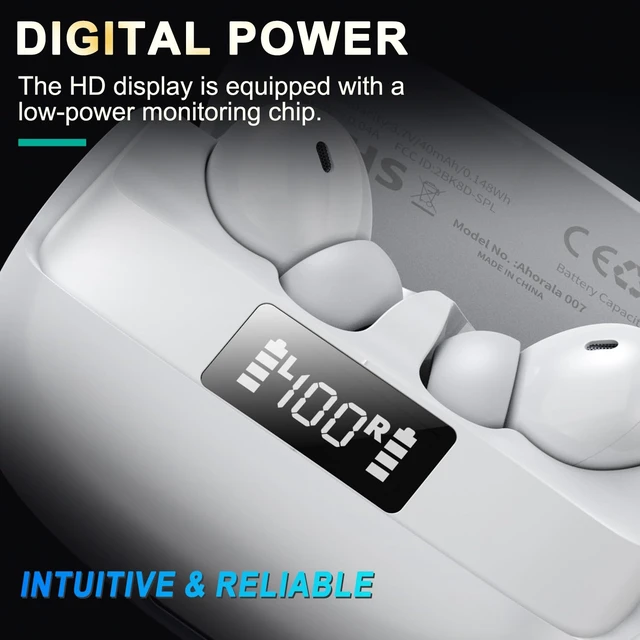 Alt view image 5 of 7 - Active Noise Cancelling Bluetooth 5.4 Earbuds.Deep Bass Stereo Sound.White Wireless Earphones in Ear. 4Mic ENC AI Clear Calls. With Low-latency For Phone&TV.IPX5 Waterproof Headphones.40H Playtime