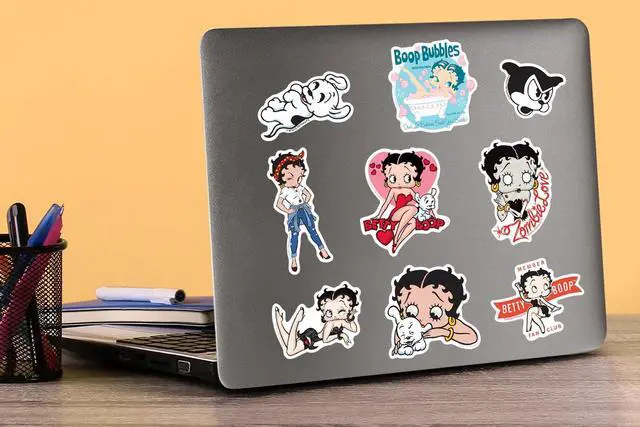 Alt view image 5 of 6 - Betty Boop 50 Vinyl Stickers Waterproof Die-Cut Decals Laptop Water Bottle