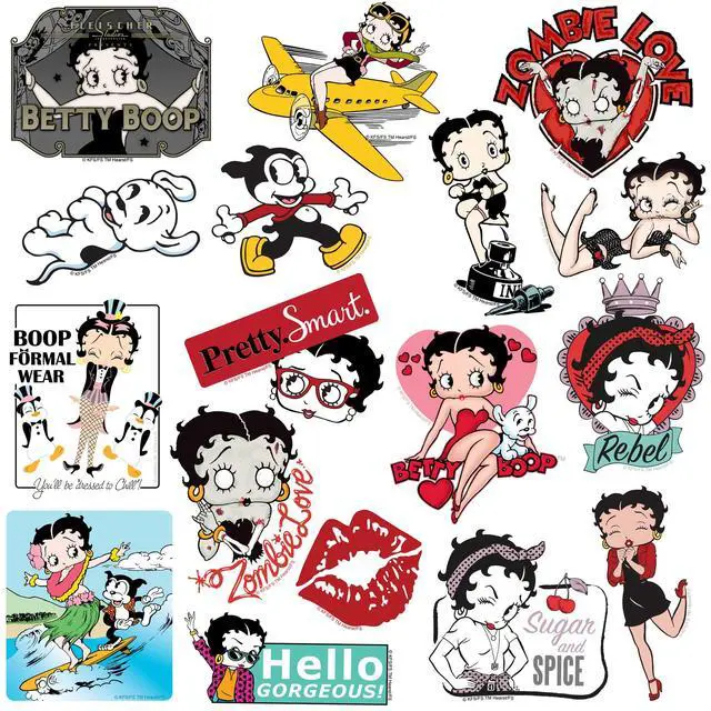 Alt view image 4 of 6 - Betty Boop 50 Vinyl Stickers Waterproof Die-Cut Decals Laptop Water Bottle