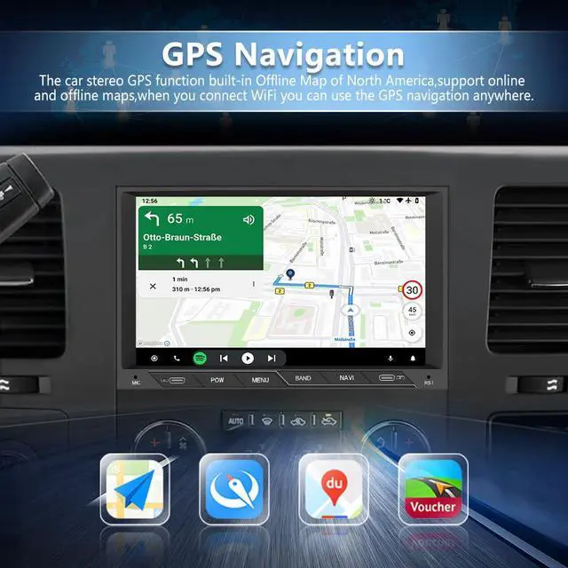 Alt view image 5 of 7 - Car Radio Stereo for Chevy Silverado GMC Sierra Yukon 2007-2013 CarPlay | for Chevy Silverado GMC Sierra Yukon 2007-2013 Head Unit Radio CarPlay Android Auto GPS Bluetooth with Backup Camera