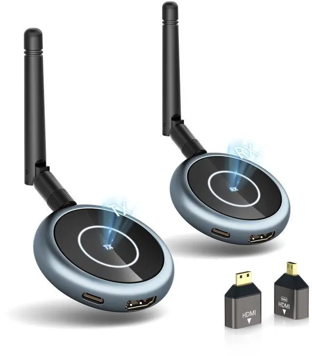 Main image of Wireless HDMI Transmitter and Receiver, 656FT/200M Range, 4K Decode 1080P@60Hz, Plug & Play for Multi-Room TV, Ultra-Low Lag, Support 8 RX, 5.8G/2.4G Extender for PC/Laptop/TV Box/Projector