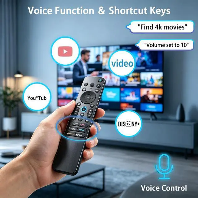 Alt view image 4 of 7 - RMF-TX920U Voice Remote Control Compatible with Sony Bravia/Google TVs | Backlit Voice Remote for Bravia 7, 8, 9 OLED 4K Ultra HD 2024 2025 2026, K55XR80, K65XR80, K77XR80
