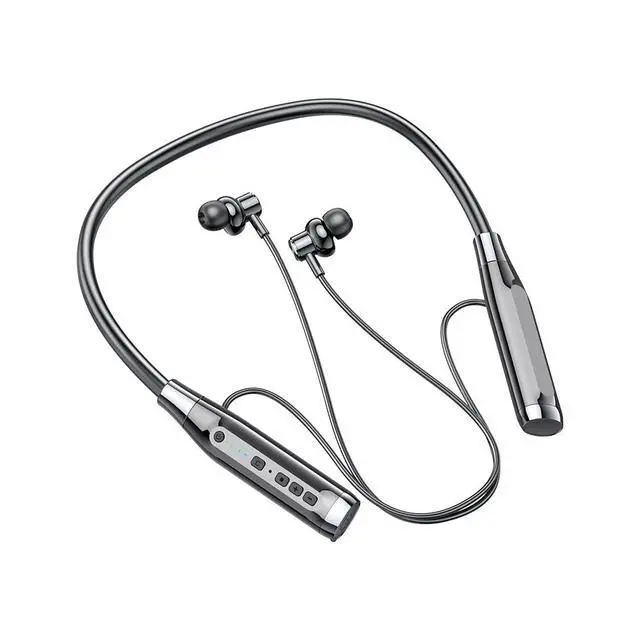 Alt view image 6 of 7 - 100H Playtime Wireless Bluetooth Headphones with TF Card Slot | Neckband Bluetooth Earphones Wireless Earbuds, Running Wireless Earbuds Bluetooth for Sports, Home Office, Video Conference