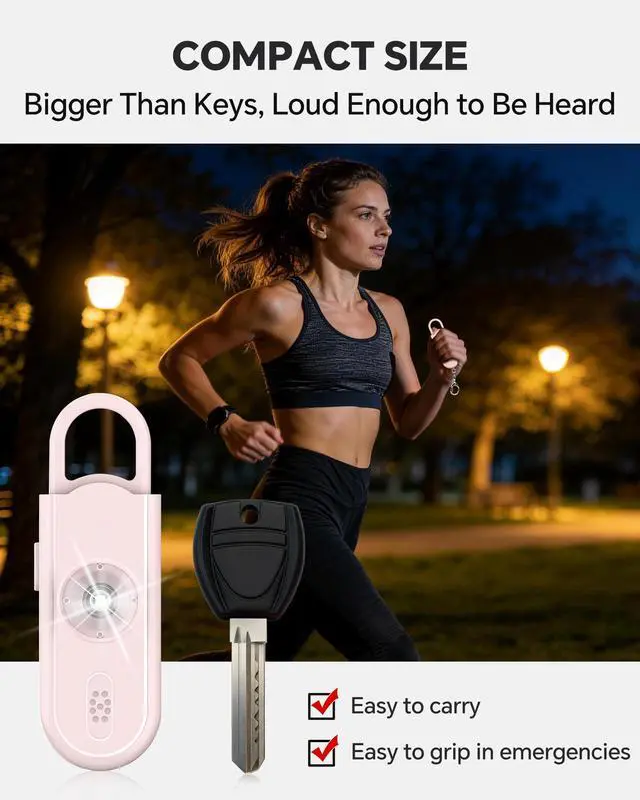 Alt view image 5 of 7 - Safe Sound Personal Alarm, 2 Pack 130 dB Loud Siren Song Emergency Security Alarm Keychain with Strobe LED Light, Personal Sound Safety Siren for Women, Men, Children, Elderly