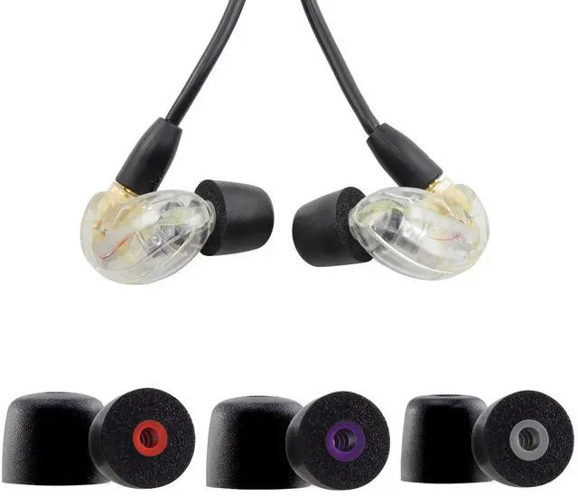 Main image of Replacement Memory Foam Ear Tips for Shure SE215 PRO SE215, SML | Compatible with Shure SE112 SE315 SE425 SE535 SE846 Aonic4 Aonic5 Earphones, Ultimate Comfort, 3 Pairs (Black)