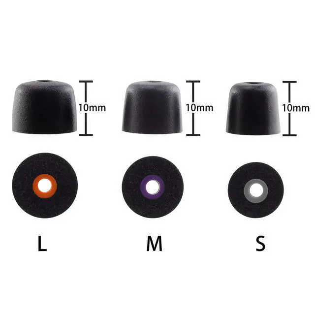 Alt view image 4 of 5 - Replacement Memory Foam Ear Tips for Shure SE215 PRO SE215, SML | Compatible with Shure SE112 SE315 SE425 SE535 SE846 Aonic4 Aonic5 Earphones, Ultimate Comfort, 3 Pairs (Black)