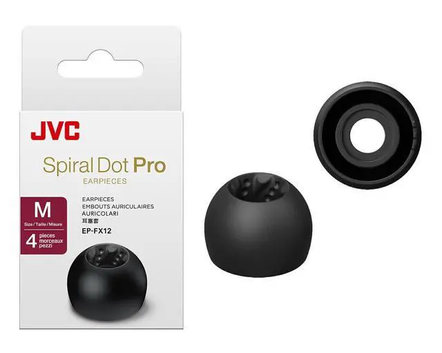 Alt view image 2 of 2 - EPFX12 Spiral Dot Pro Earpieces 2 Set of (4) Ear Tips, Sizes Small Through Large, Fits Many Models (Medium 12mm)