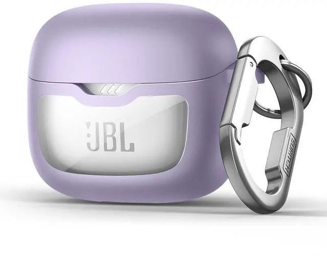 Main image of Magnetic Bumper Case Compatible with JBL Tune Flex Earbuds, Rugged Shockproof Protective Covers for JBL Tune Flex with Magnetic Lid Lock & Carabiner & Cleaning Kit & Removal Tool, Purple