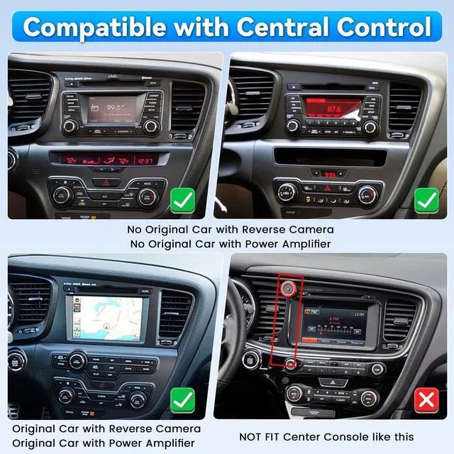 Alt view image 2 of 7 - 4+64G Android 15 Car Radio for Kia Optima K5 2010 2011 2012 2013, 9 inch IPS Touch Screen for Optima K5 Car Stereo Wireless CarPlay Android Auto Bluetooth 5.0 32EQ DSP 1280 * 720 GPS SWC