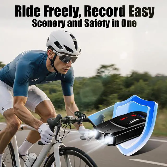 Alt view image 2 of 7 - Bike Camera Small Thumb Action Camera, IPX6 Waterproof, Wireless, with Bike Mount, for Cycling, Sports, Vlogging & Content Creation (Black)