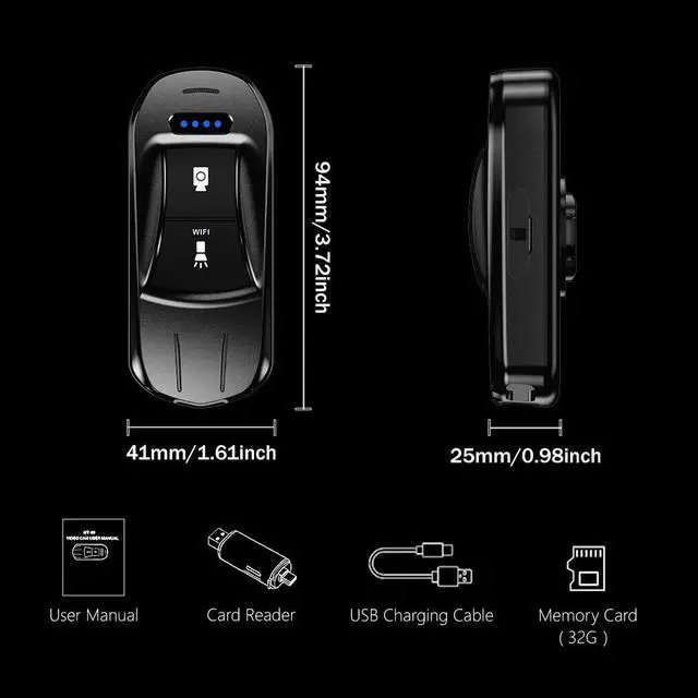Alt view image 3 of 7 - Bike Camera Small Thumb Action Camera, IPX6 Waterproof, Wireless, with Bike Mount, for Cycling, Sports, Vlogging & Content Creation (Black)