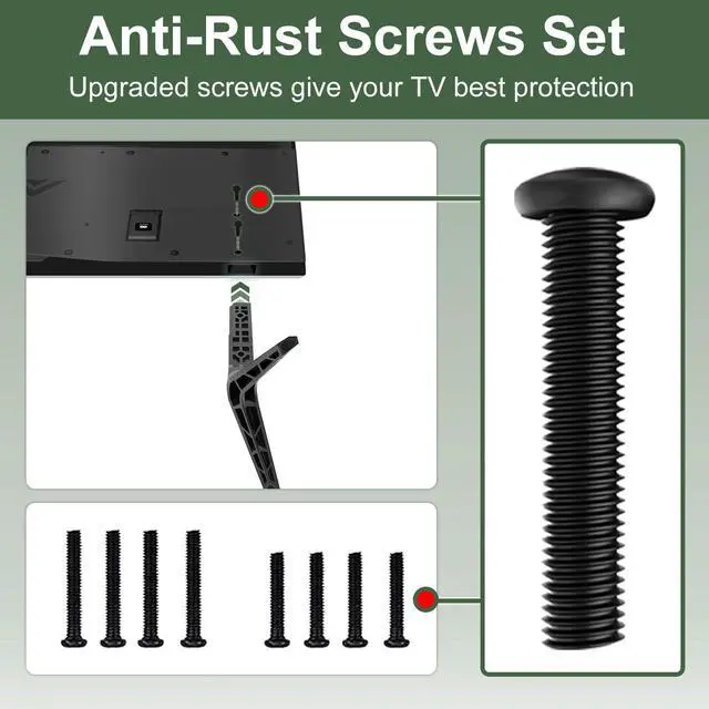 Alt view image 6 of 7 - No-Drill TV Stand Legs Exclusive for Vizio D40F-G9 V405-G9, Only for Vizio TV Replacement Stand We Listed, Not for Other Models, w/All Screws, Instructions & Non-Slip Pads