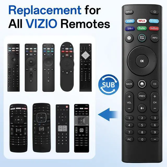 Alt view image 3 of 7 - Replacement for VIZIO Smart TV Remote, Compatible with All VIZIO Smart TVs | Replacement for XRT136 XRT140 XRT260 XRT270, No Setup Needed, No Programming Required