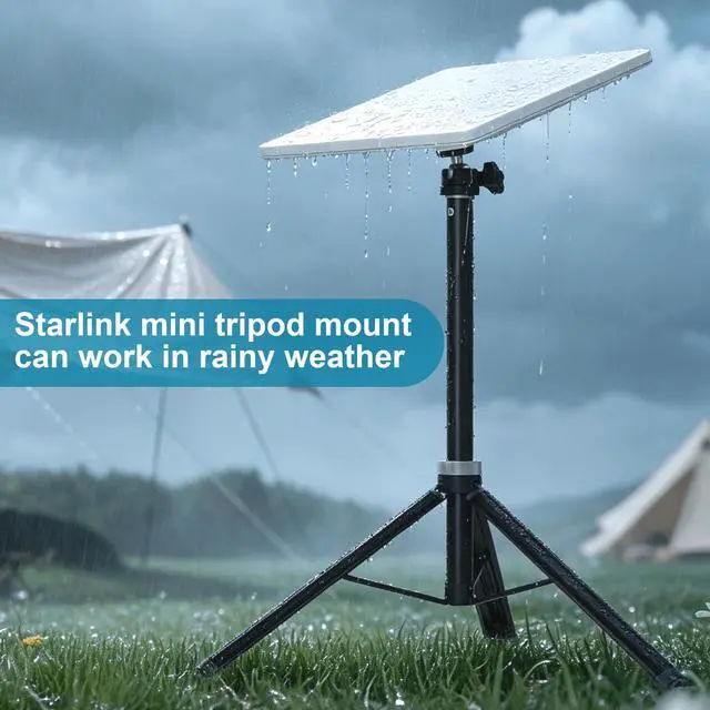 Alt view image 6 of 7 - Starlink Mini Tripod Mount with Adapter, Portable Aluminum Alloy Tripod Stand, 360° Rotat and 90° Tilt Adjustable Head, Lightweight Foldable for Camping, RV, Travel, Compatible with 2024/2025/2026