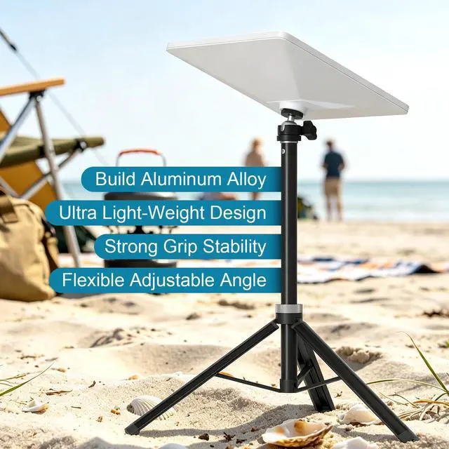Alt view image 7 of 7 - Starlink Mini Tripod Mount with Adapter, Portable Aluminum Alloy Tripod Stand, 360° Rotat and 90° Tilt Adjustable Head, Lightweight Foldable for Camping, RV, Travel, Compatible with 2024/2025/2026
