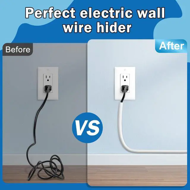 Alt view image 5 of 7 - Wall Cord Hider 78 Inch Cable Hider for Walls W0.59 H0.39in White | Self Adhesive, Flexible, PVC Material, for Wall Mount TV, Cable Concealer, Wire Cover Raceway for Home & Office