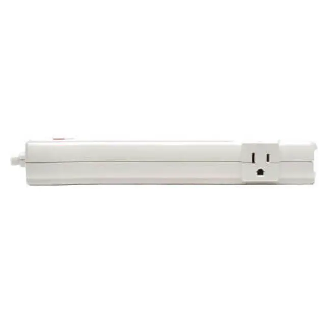 Alt view image 3 of 7 - 7 Outlet Surge Protector Power Strip, 12ft Long Cord, Right-Angle Plug, Fax/Modem Protection, RJ11, $50,000 Insurance (SUPER6TEL12)