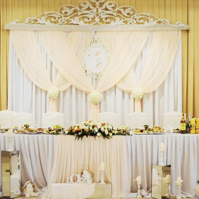 Alt view image 5 of 7 - 3 x 100 ft Wedding Arch Draping Fabric, Extra Long Romantic Boho Gauze Backdrop Curtains for Wedding Backgrounds Arch Ceremony Birthday Party Table Decorations(1181 x 36in,Beige)