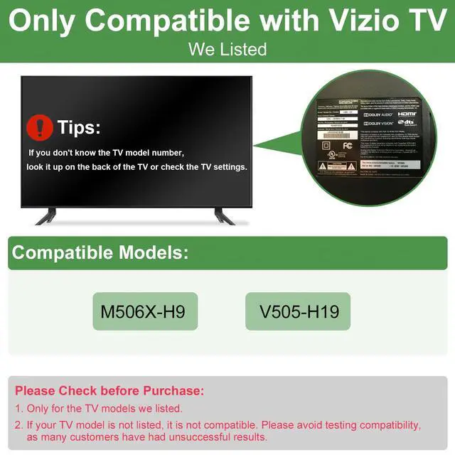 Alt view image 2 of 7 - TV Stand for Vizio TV Legs, Only for Vizio V505-H19 M506X-H9 4K HDR Smart TV Stand Lges with Screws and Instructions, Not for Other TV Models