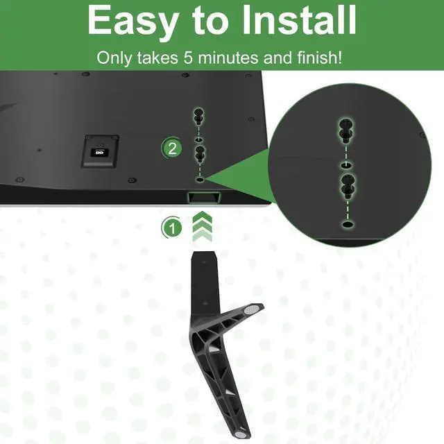 Alt view image 4 of 7 - TV Stand for Vizio TV Legs, Only for Vizio V505-H19 M506X-H9 4K HDR Smart TV Stand Lges with Screws and Instructions, Not for Other TV Models