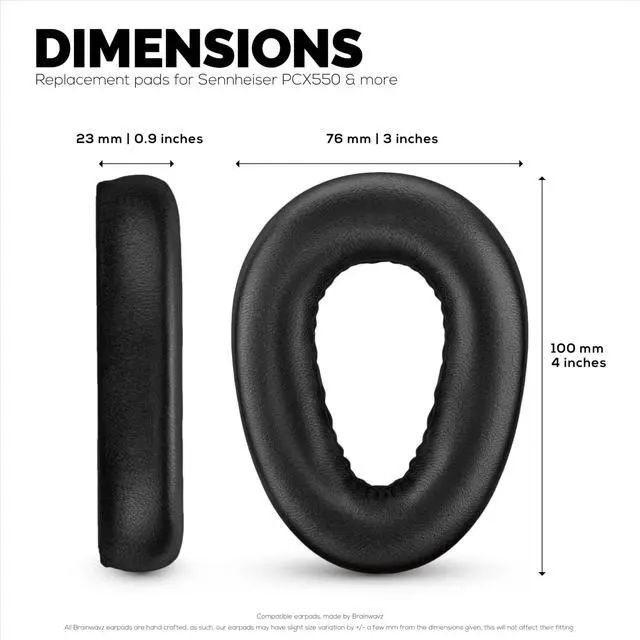 Alt view image 6 of 7 - Sheepskin Leather Earpads for Sennheiser PXC480, PXC550, PXC 550-II, MB660 UC, MB 660 MC Headphones, Soft, Replacement Cushions, Extra Comfort By (Black)