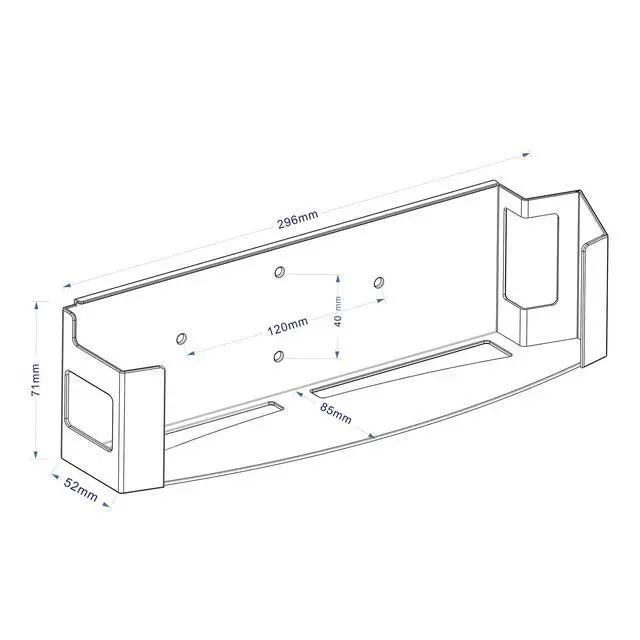Alt view image 7 of 7 - Wall Mount Bracket for PS3PlayStation 3 Slim, (CECH 2000-2500) | All metal,Easy to install,simple and elegant,Space-Saving