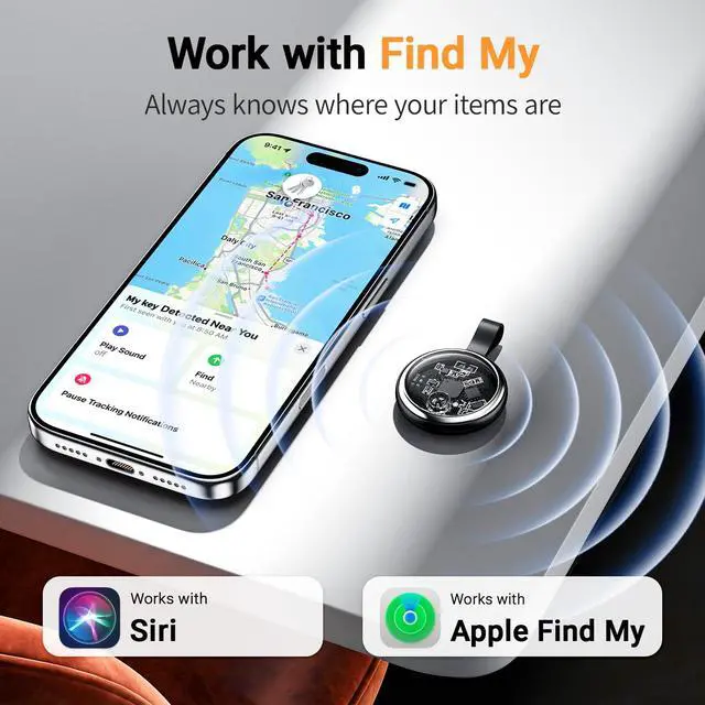 Alt view image 2 of 6 - 2026 New Air Tracker Tags-4 Pack Compatible with Apple Find My (iOS Only), Bluetooth Tracker Smart Tag Waterproof Key Finder Item Locator for Keys, Wallet, Luggage, Pet