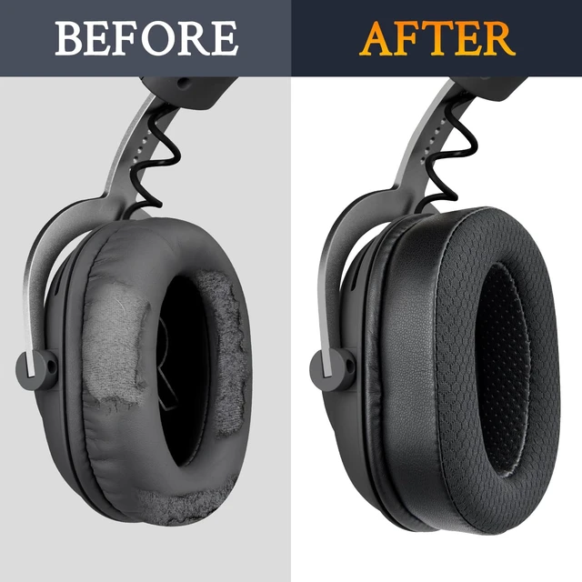 Alt view image 5 of 7 - Mesh Earpads for Logitech G Pro X Headphones - Black for G Pro, G Pro X(1/2/SE) Headphones