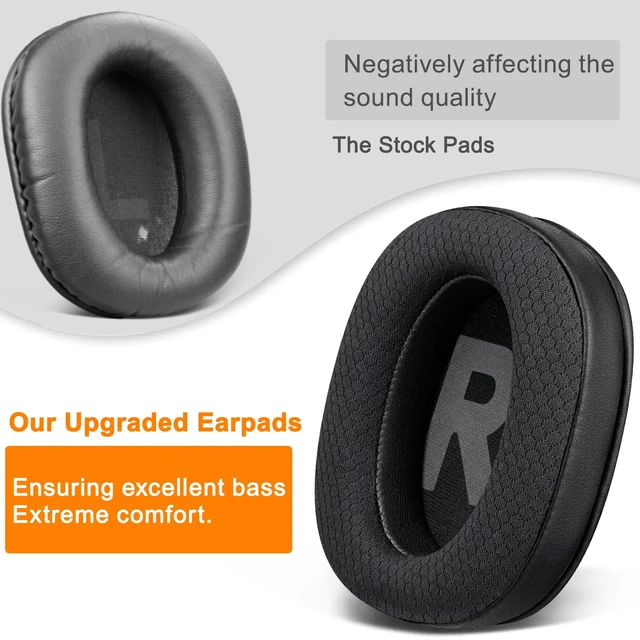 Alt view image 7 of 7 - Mesh Earpads for Logitech G Pro X Headphones - Black for G Pro, G Pro X(1/2/SE) Headphones