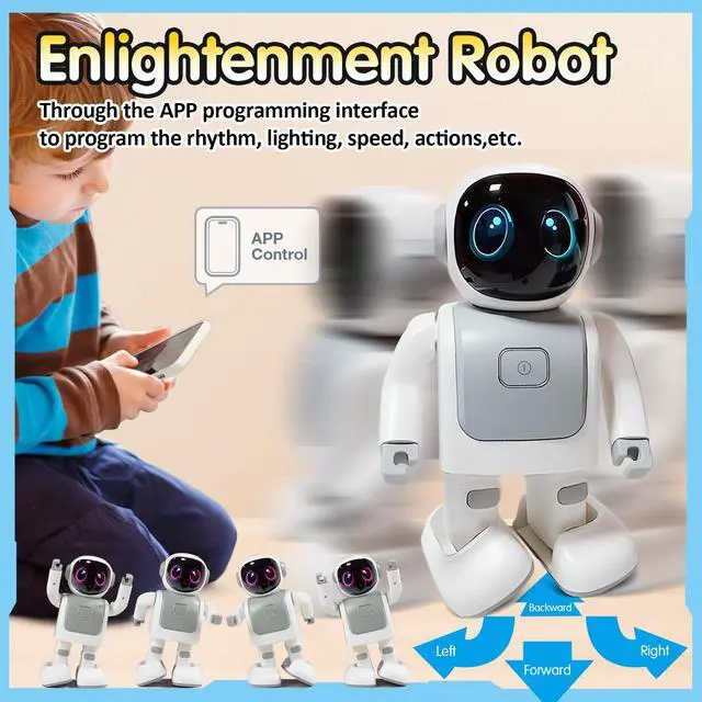 Alt view image 5 of 7 - Dancing Robot Speaker Toys for Kids & Adults, Portable Dancing Bluetooth Speaker with LED Lights, Intimate Companion, Programmable Interactive Robot Toys with iOS & Android APP Remote