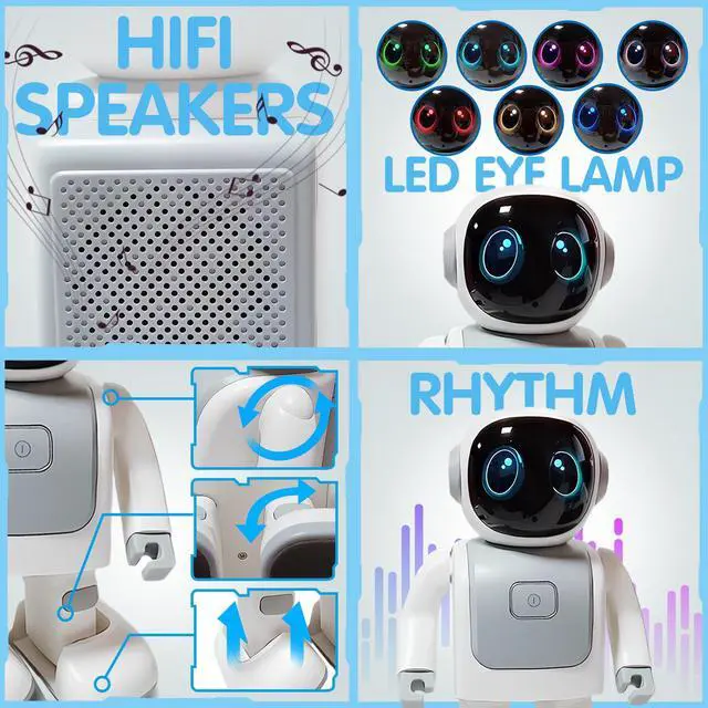 Alt view image 7 of 7 - Dancing Robot Speaker Toys for Kids & Adults, Portable Dancing Bluetooth Speaker with LED Lights, Intimate Companion, Programmable Interactive Robot Toys with iOS & Android APP Remote