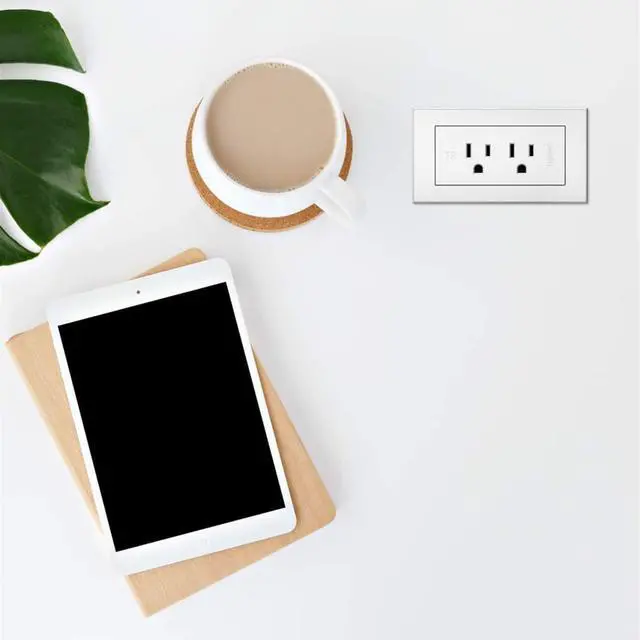 Alt view image 3 of 7 - Legrand radiant Recessed Furniture Power Strip 2 Outlet White 6 Ft Cord | Commercial Rated, Utlra Durable, Child Safe Tamper Resistant, Easy Installation, Screwless Bezel, Low Profile