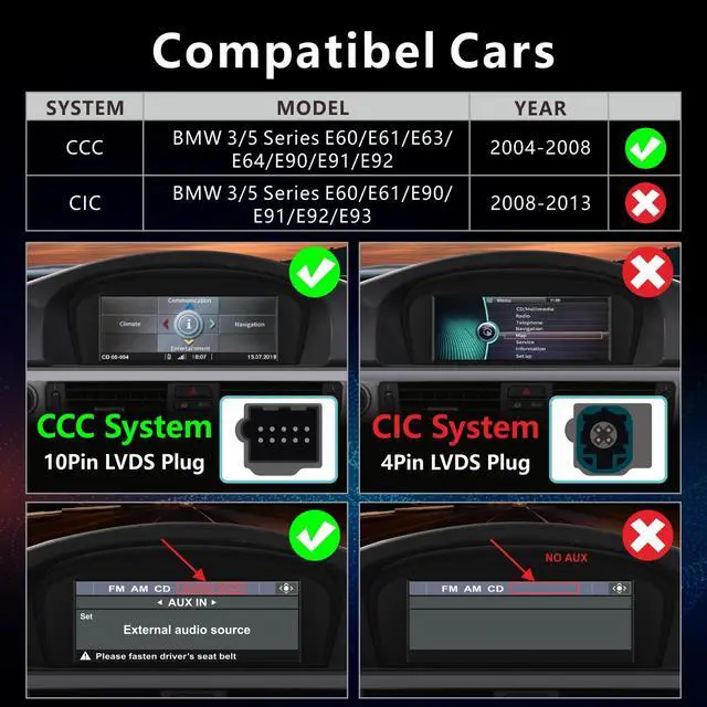Alt view image 4 of 7 - Fast Boot Linux Car Stereo Compatible with BMW 3/5 Series E60 E61 E63 E64 E90 E91 E92 (2005-2008) CCC iDrive Upgrade | Bluetooth/Wireless CarPlay/Android Auto | Retains OEM Controls
