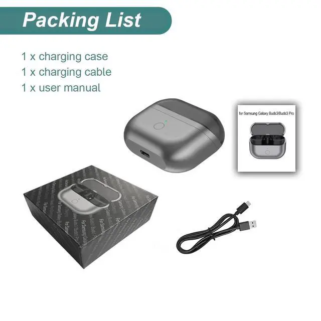 Alt view image 7 of 7 - Charging Case for Galaxy Buds 3 (SM-R530) Earbuds | 400mAh Portable Charger Case Cover Replacement for Samsung Galaxy Buds 3