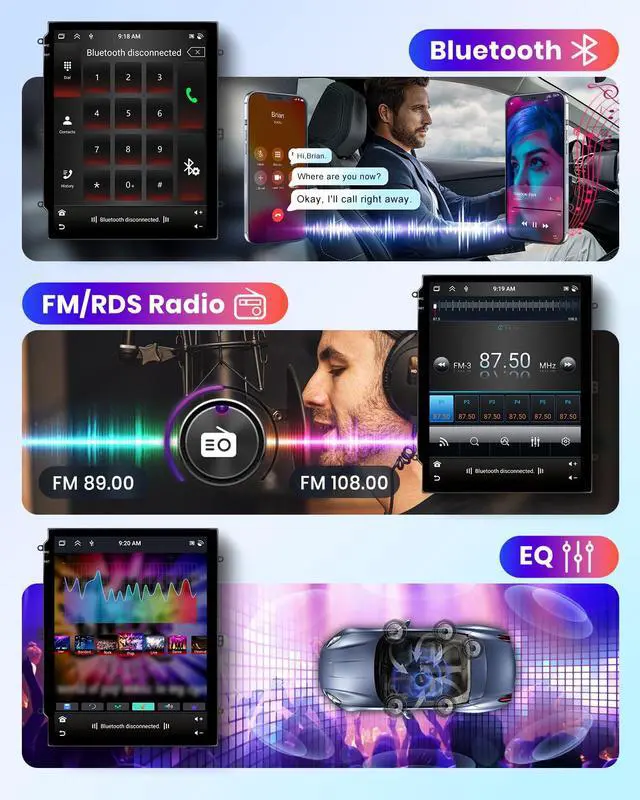Alt view image 4 of 7 - 4G+64G Android Car Radio for Ford Focus 2012-2018, Car Stereo Wireless Carplay Android auto GPS 5G-WiFi Mirror Link 9.7 Touchscreen Bluetooth 5.0 FM/RDS SWC + Backup Camera