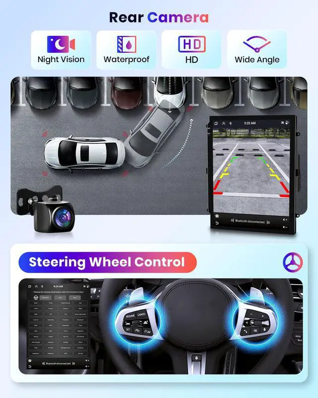 Alt view image 5 of 7 - 4G+64G Android Car Radio for Ford Focus 2012-2018, Car Stereo Wireless Carplay Android auto GPS 5G-WiFi Mirror Link 9.7 Touchscreen Bluetooth 5.0 FM/RDS SWC + Backup Camera