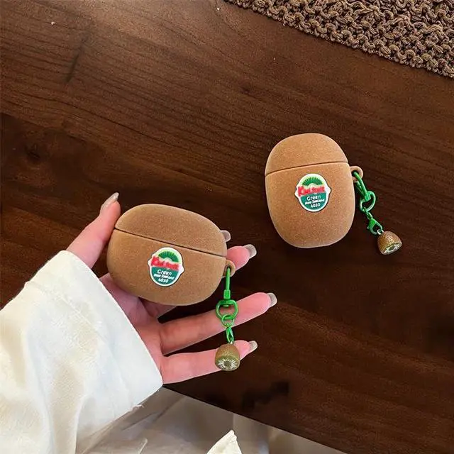 Alt view image 5 of 7 - for AirPods Pro 3(2025) Case Creative Cool Summer Fruit Theme Protective Cover,Fun Realistic Artificial Fruit Soft TPU Silicone Earbud Skin Compatible with AirPods Pro 3+Keychain -Kiwi