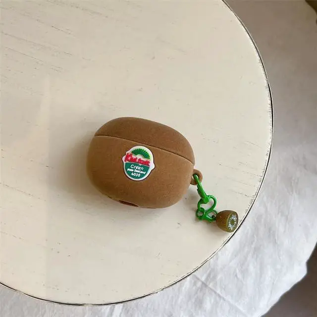 Alt view image 3 of 7 - for AirPods Pro 3(2025) Case Creative Cool Summer Fruit Theme Protective Cover,Fun Realistic Artificial Fruit Soft TPU Silicone Earbud Skin Compatible with AirPods Pro 3+Keychain -Kiwi