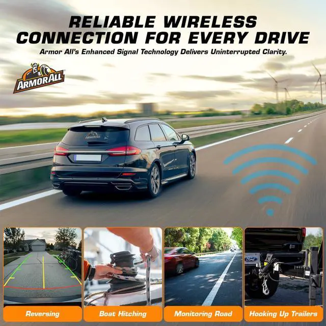 Alt view image 4 of 5 - Solar Wireless Backup Camera:5" HD 1080P Monitor,3 Mins DIY Installation & 5000 mAh Battery Powered Solar Back Up Camera Systems, IP69K Waterproof Reverse Camera for Car, Van, Truck, Trailer